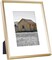 8x10 Gold Picture Frame for Wall Mounting, Classic Satin Aluminum Frames with Real Glass (Pack of 1)